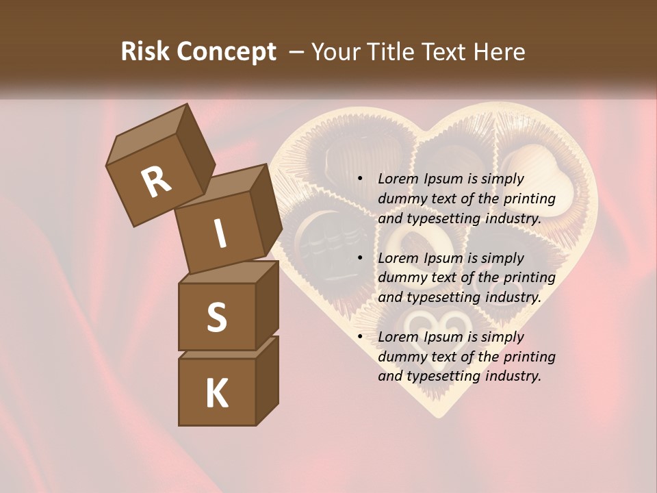 A Heart Shaped Box Filled With Chocolates On A Red Cloth PowerPoint Template