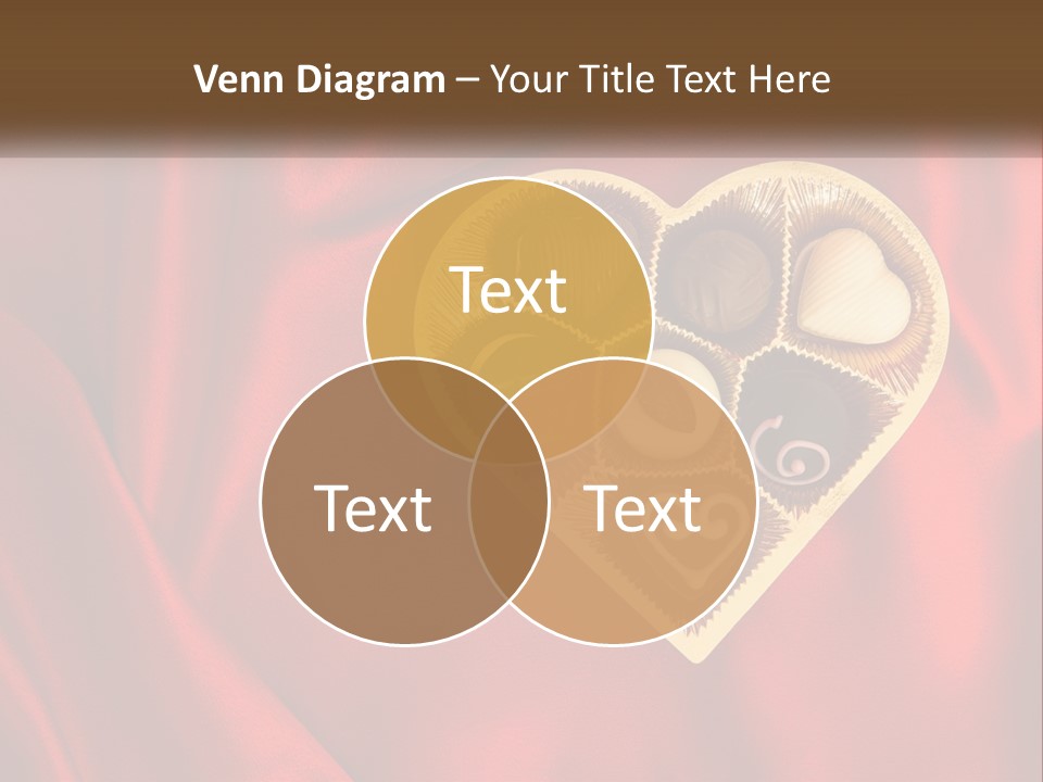 A Heart Shaped Box Filled With Chocolates On A Red Cloth PowerPoint Template