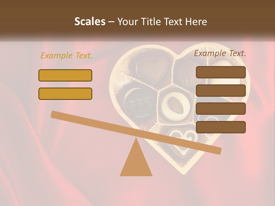 A Heart Shaped Box Filled With Chocolates On A Red Cloth PowerPoint Template