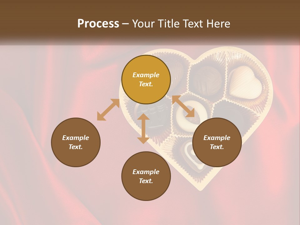 A Heart Shaped Box Filled With Chocolates On A Red Cloth PowerPoint Template
