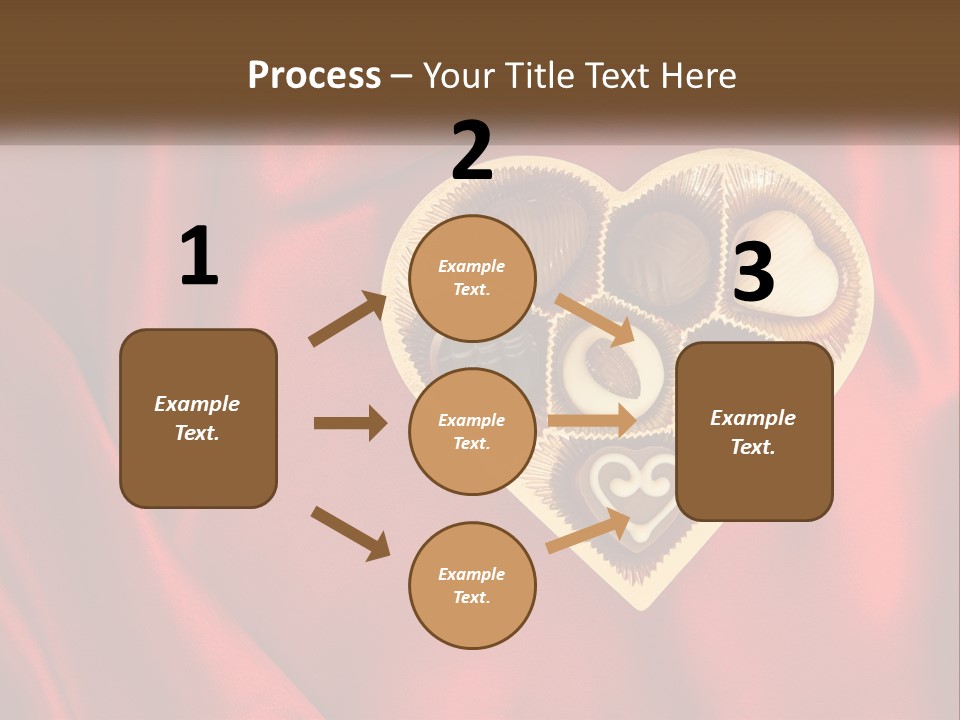 A Heart Shaped Box Filled With Chocolates On A Red Cloth PowerPoint Template