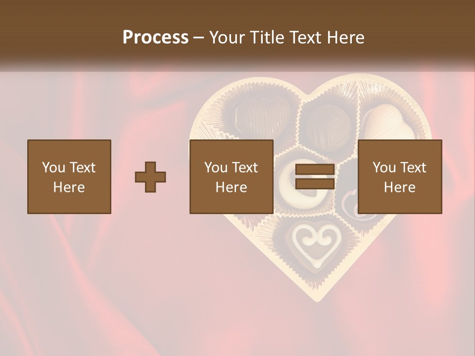 A Heart Shaped Box Filled With Chocolates On A Red Cloth PowerPoint Template