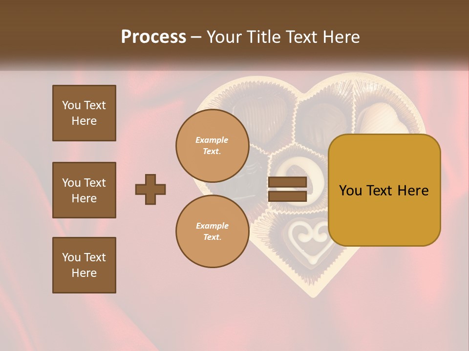 A Heart Shaped Box Filled With Chocolates On A Red Cloth PowerPoint Template