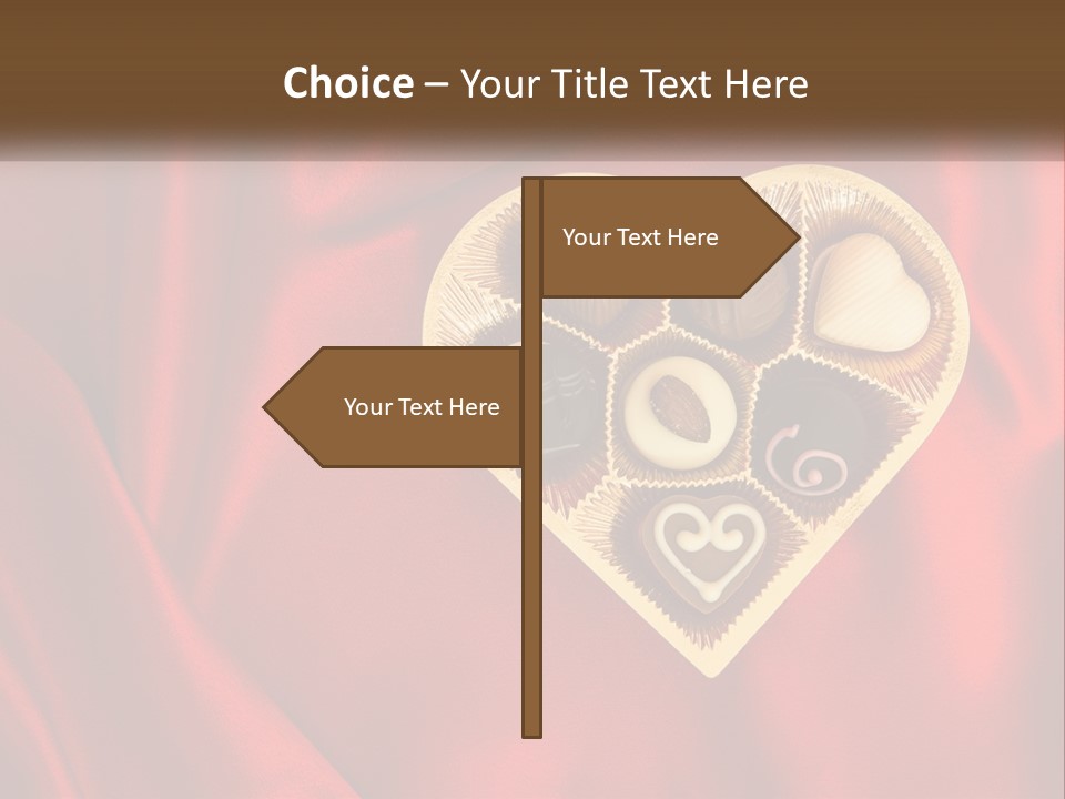 A Heart Shaped Box Filled With Chocolates On A Red Cloth PowerPoint Template