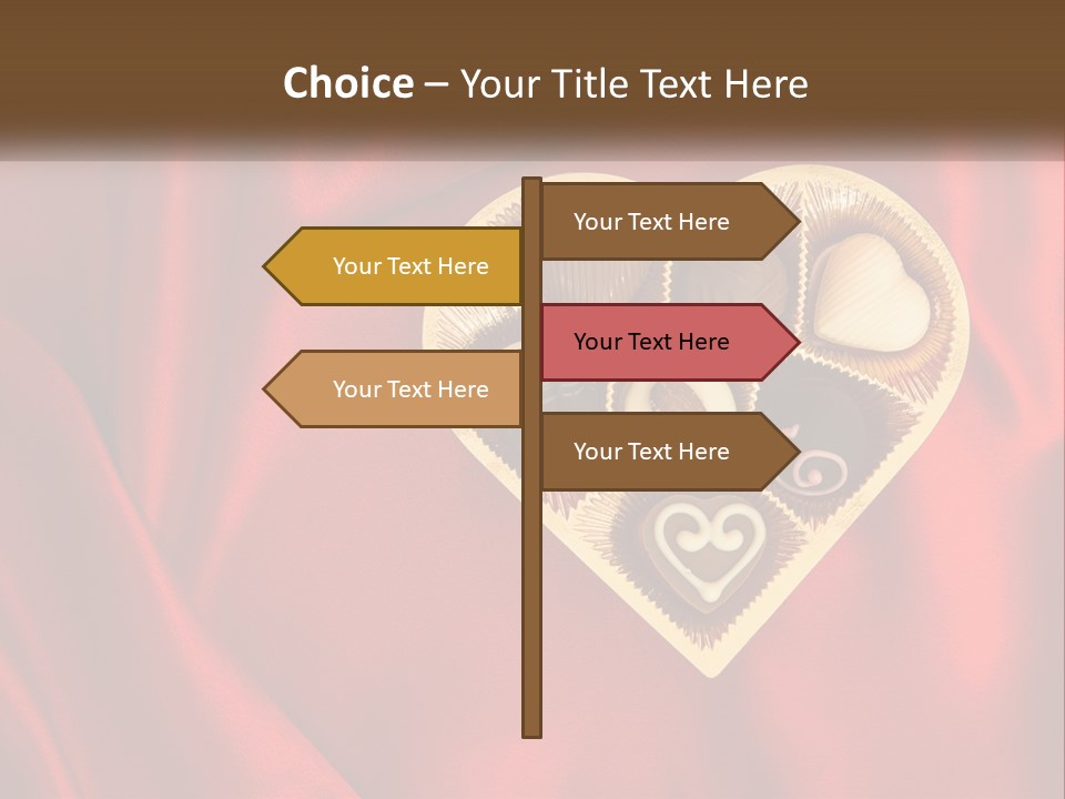 A Heart Shaped Box Filled With Chocolates On A Red Cloth PowerPoint Template