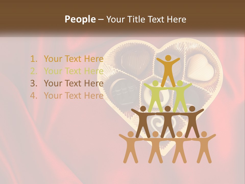 A Heart Shaped Box Filled With Chocolates On A Red Cloth PowerPoint Template