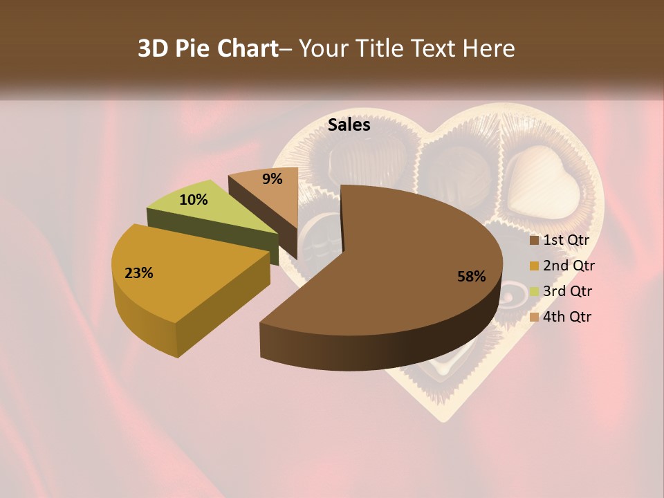 A Heart Shaped Box Filled With Chocolates On A Red Cloth PowerPoint Template