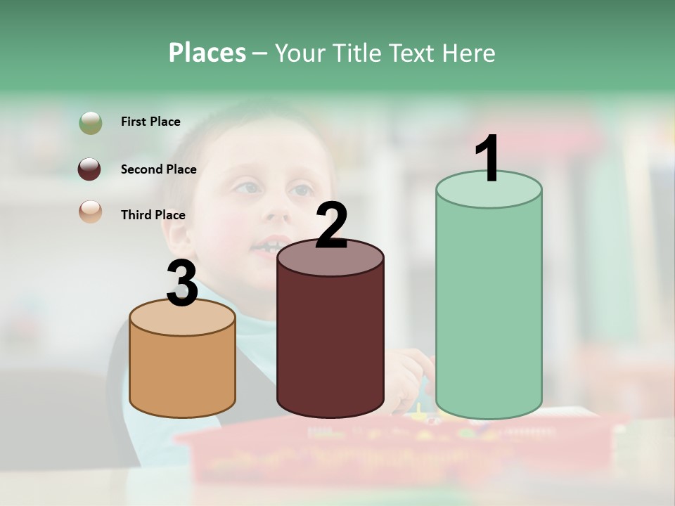 A Young Boy Is Sitting At A Table PowerPoint Template