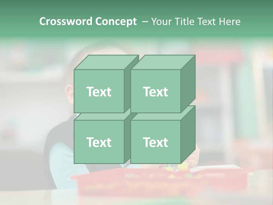 A Young Boy Is Sitting At A Table PowerPoint Template