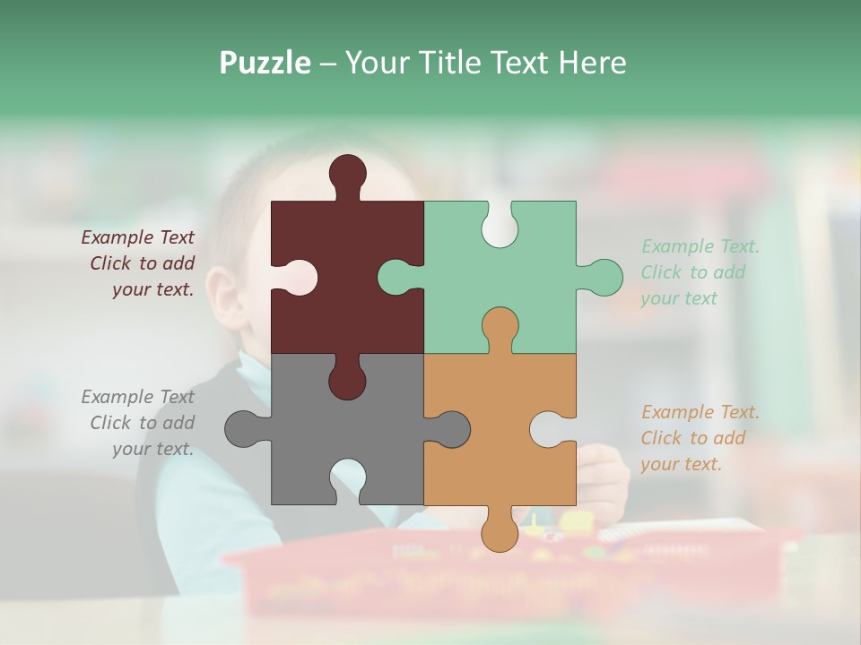 A Young Boy Is Sitting At A Table PowerPoint Template