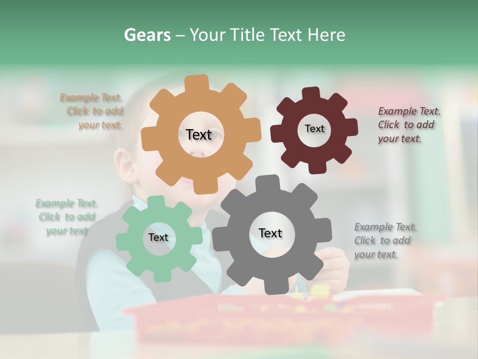 A Young Boy Is Sitting At A Table PowerPoint Template