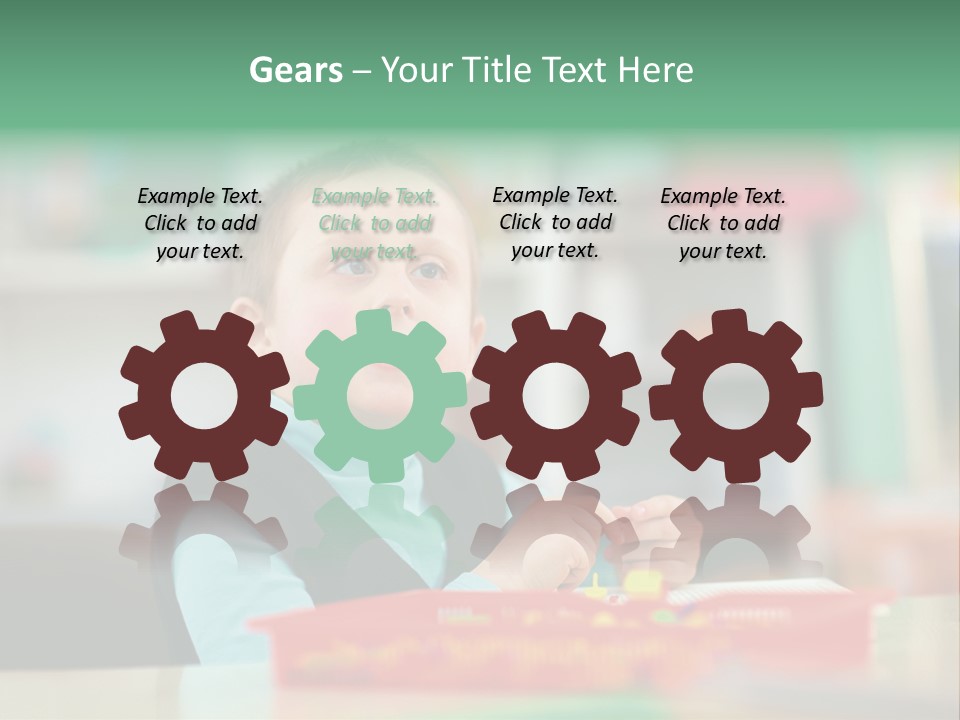 A Young Boy Is Sitting At A Table PowerPoint Template