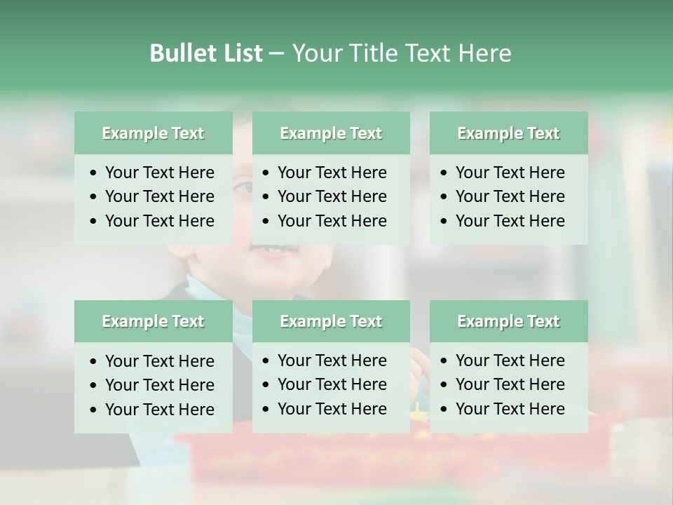 A Young Boy Is Sitting At A Table PowerPoint Template