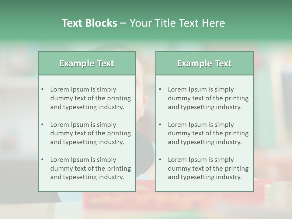 A Young Boy Is Sitting At A Table PowerPoint Template