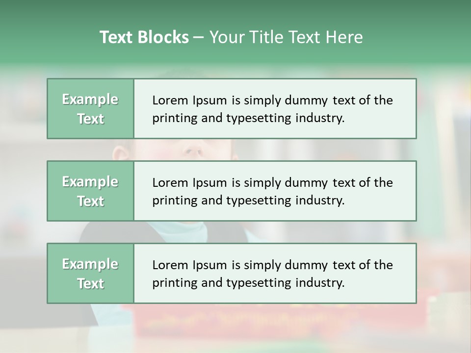 A Young Boy Is Sitting At A Table PowerPoint Template