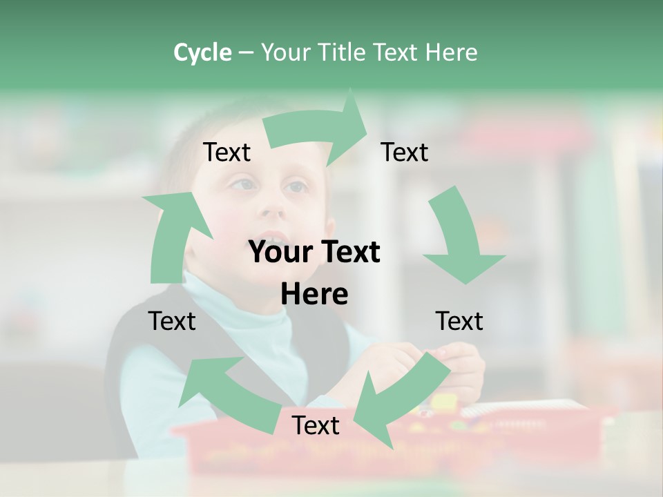 A Young Boy Is Sitting At A Table PowerPoint Template