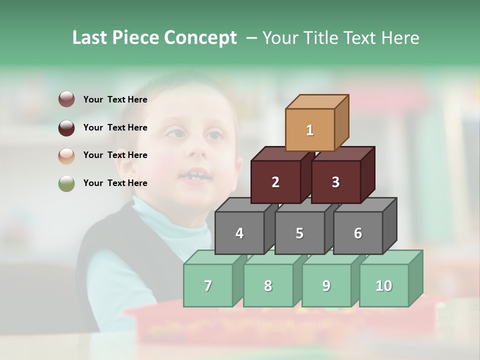 A Young Boy Is Sitting At A Table PowerPoint Template