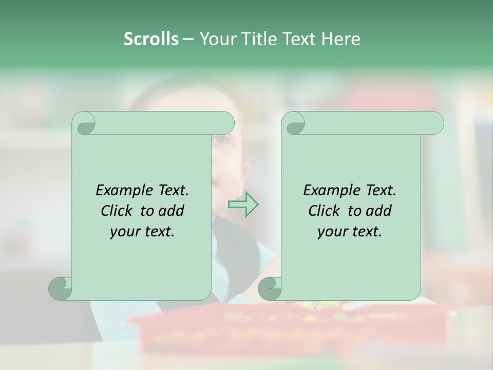 A Young Boy Is Sitting At A Table PowerPoint Template