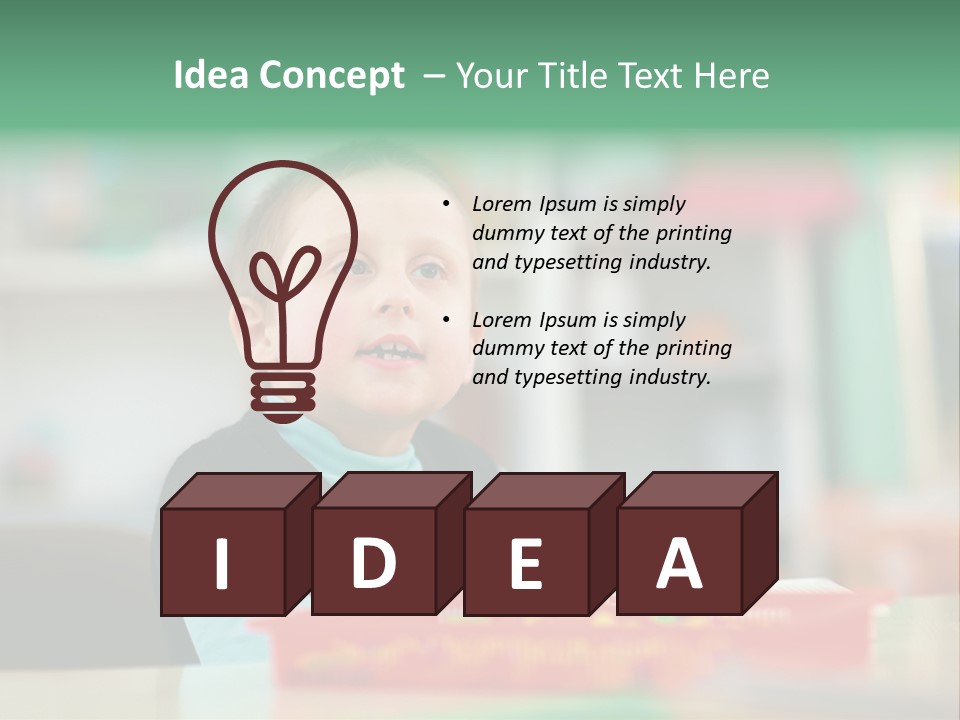 A Young Boy Is Sitting At A Table PowerPoint Template