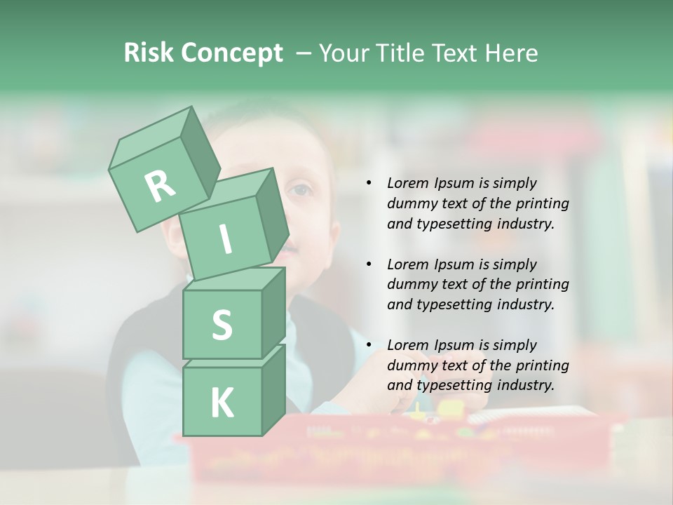 A Young Boy Is Sitting At A Table PowerPoint Template