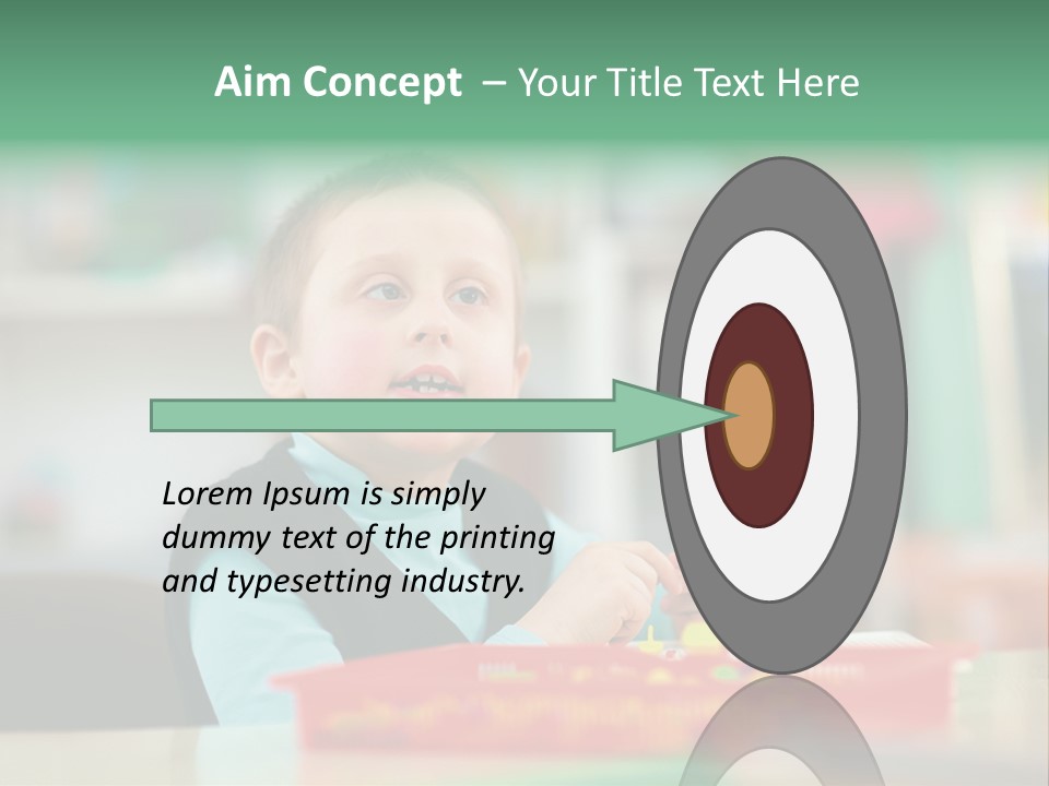 A Young Boy Is Sitting At A Table PowerPoint Template