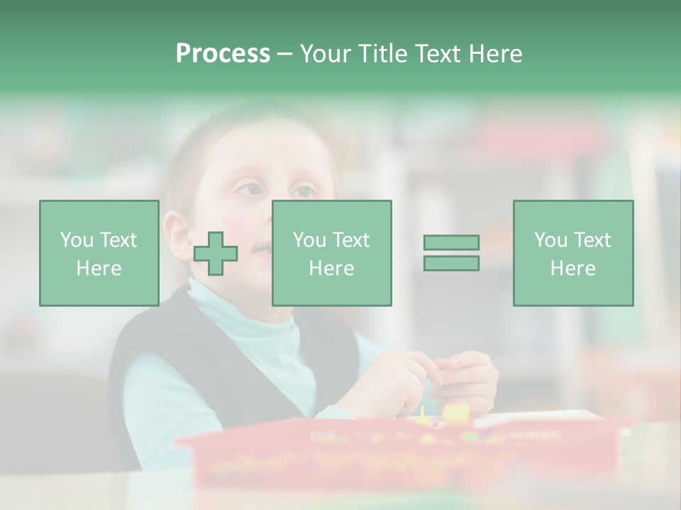 A Young Boy Is Sitting At A Table PowerPoint Template