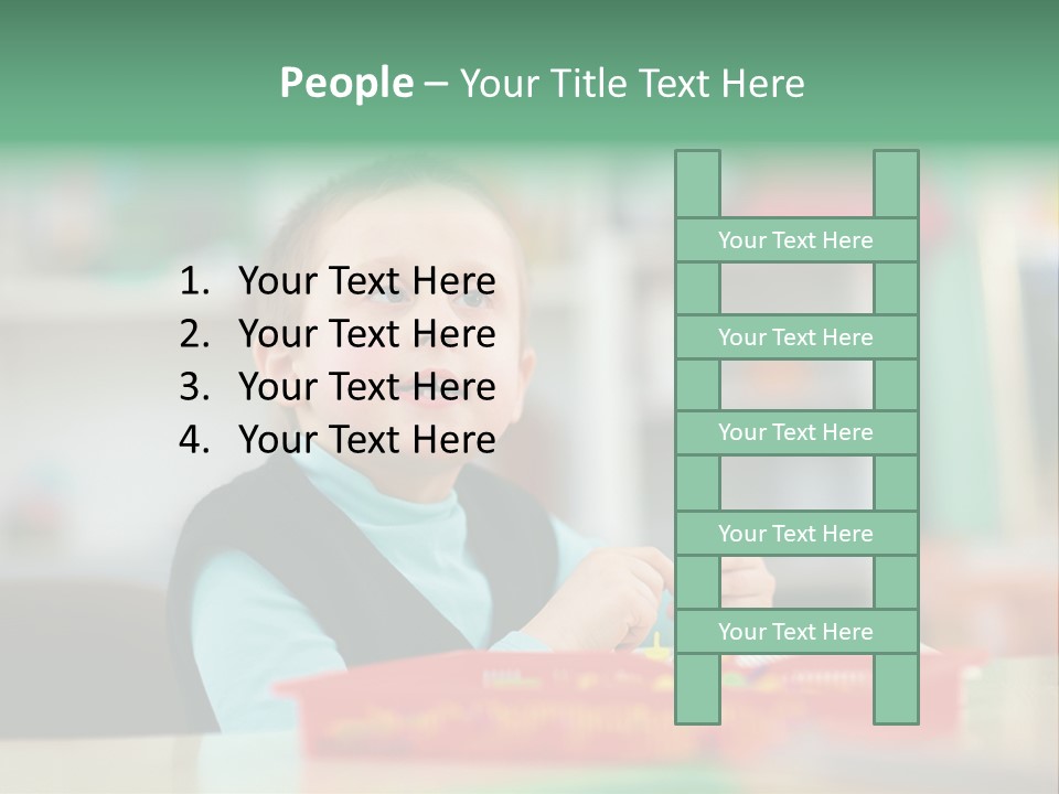 A Young Boy Is Sitting At A Table PowerPoint Template