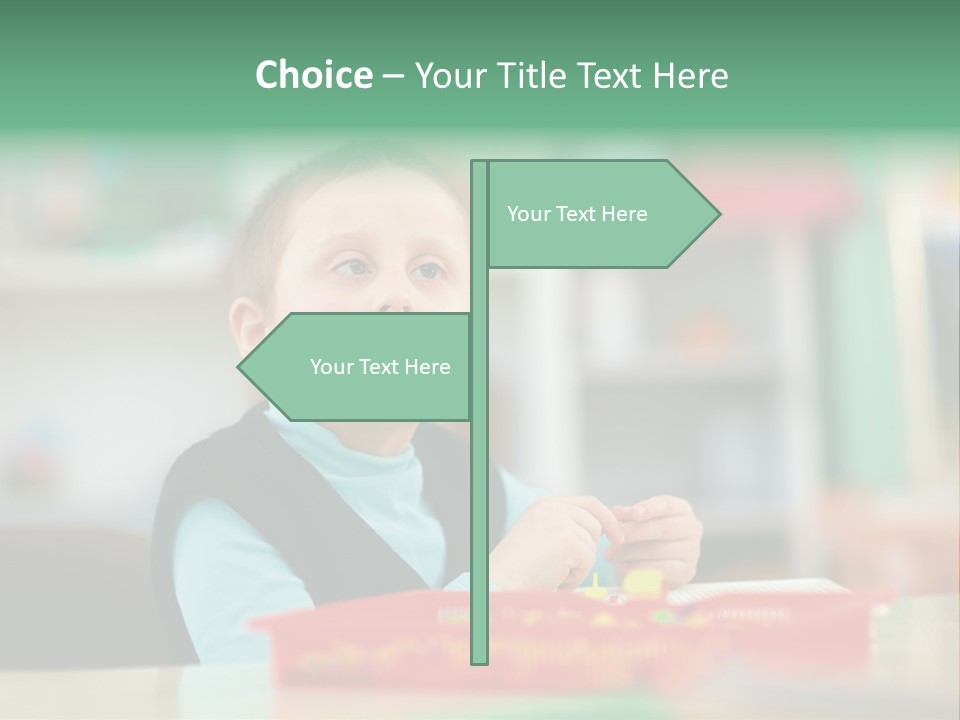 A Young Boy Is Sitting At A Table PowerPoint Template