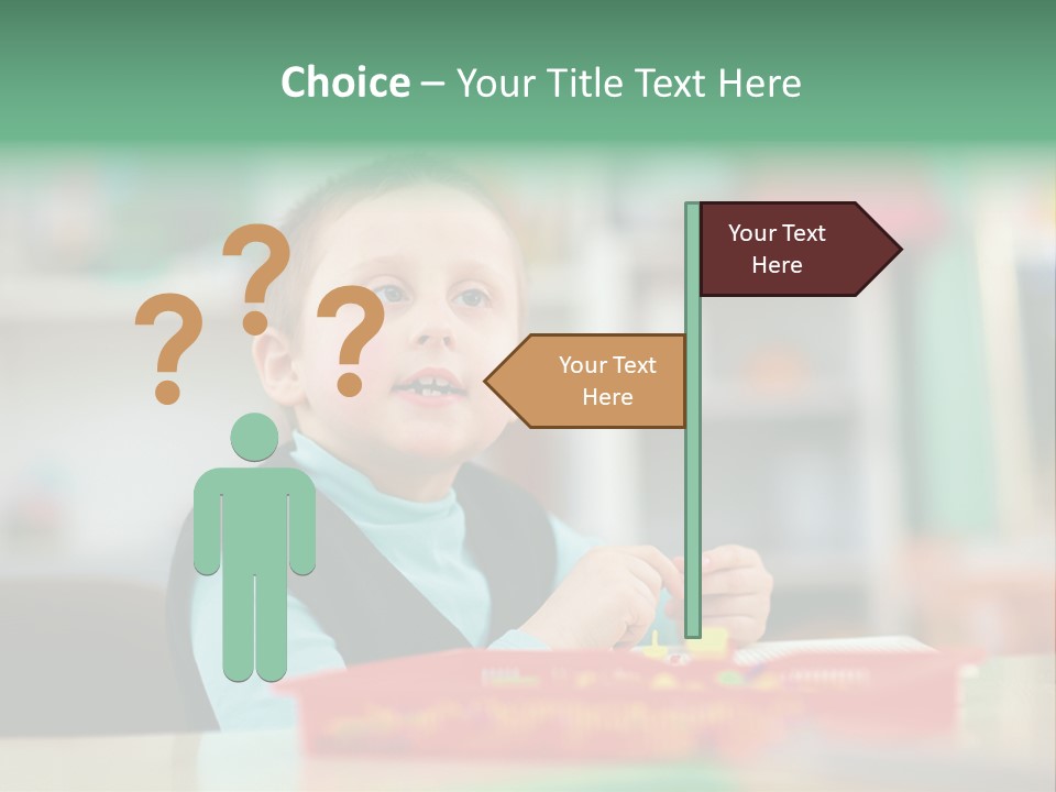 A Young Boy Is Sitting At A Table PowerPoint Template