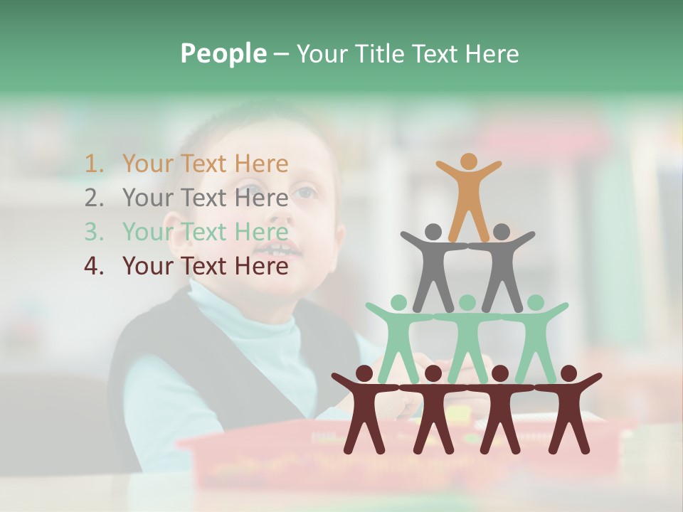 A Young Boy Is Sitting At A Table PowerPoint Template