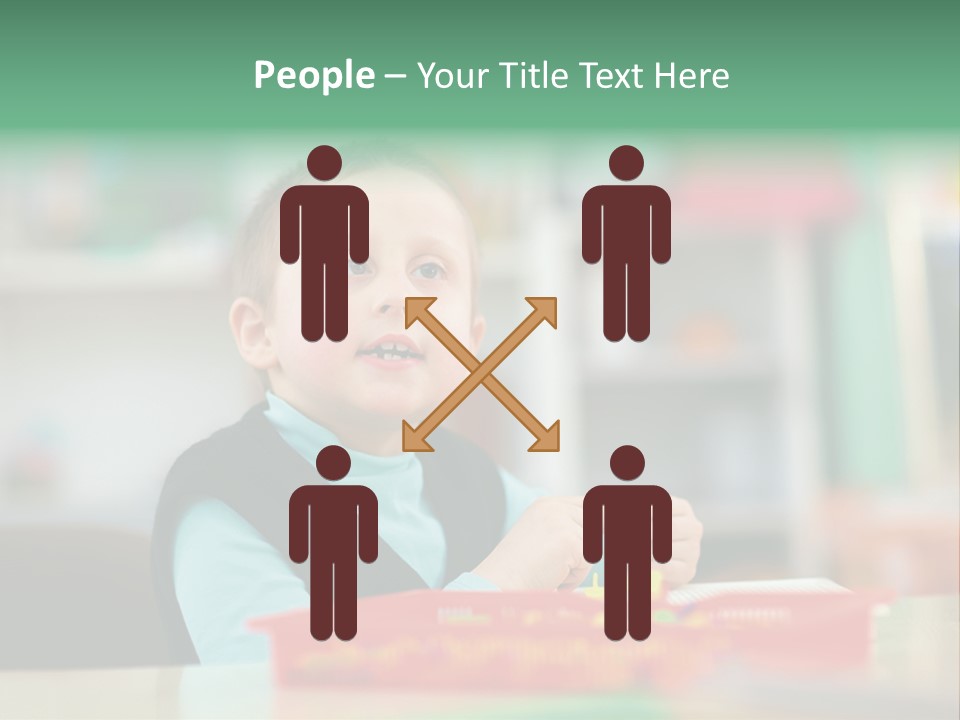 A Young Boy Is Sitting At A Table PowerPoint Template