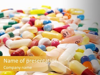 A Pile Of Pills Sitting On Top Of A Table PowerPoint Template
