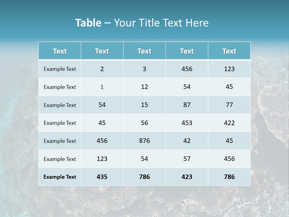 A Large Group Of Corals In The Ocean PowerPoint Template