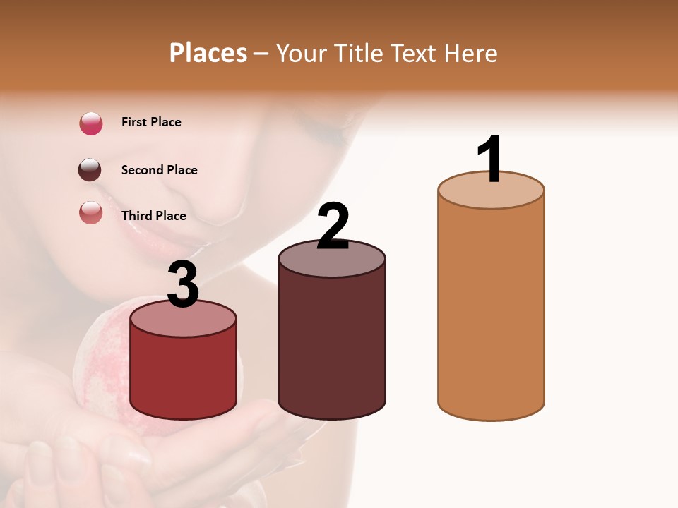 A Beautiful Woman Holding A Pink Object In Her Hands PowerPoint Template