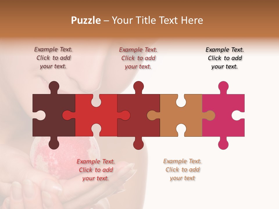 A Beautiful Woman Holding A Pink Object In Her Hands PowerPoint Template