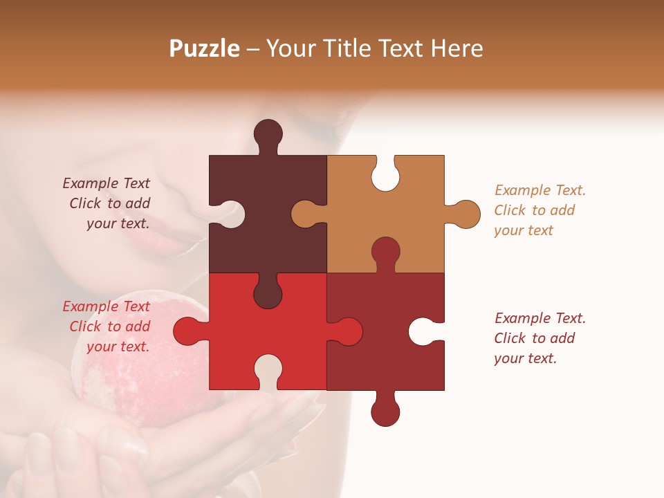 A Beautiful Woman Holding A Pink Object In Her Hands PowerPoint Template