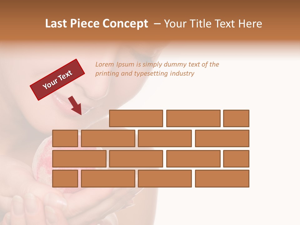 A Beautiful Woman Holding A Pink Object In Her Hands PowerPoint Template