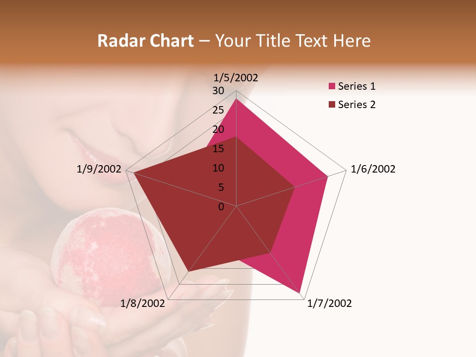 A Beautiful Woman Holding A Pink Object In Her Hands PowerPoint Template