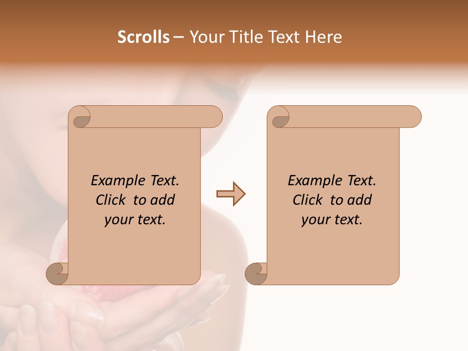 A Beautiful Woman Holding A Pink Object In Her Hands PowerPoint Template