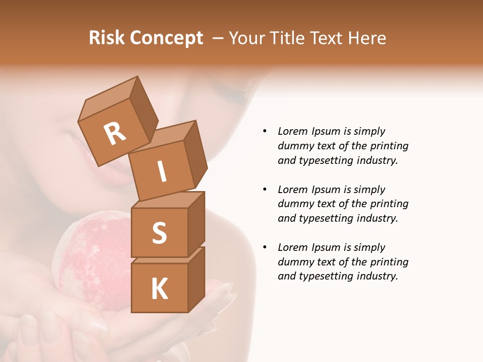 A Beautiful Woman Holding A Pink Object In Her Hands PowerPoint Template