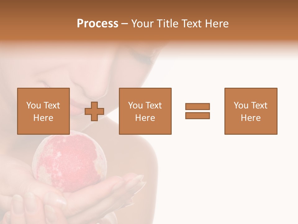 A Beautiful Woman Holding A Pink Object In Her Hands PowerPoint Template