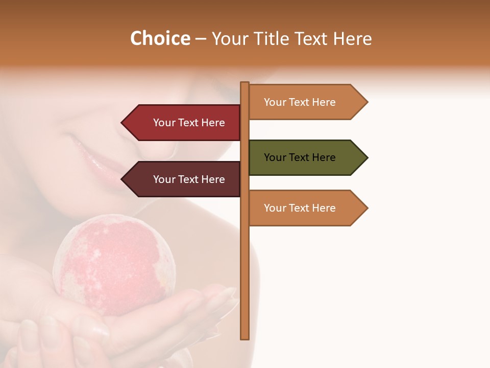 A Beautiful Woman Holding A Pink Object In Her Hands PowerPoint Template