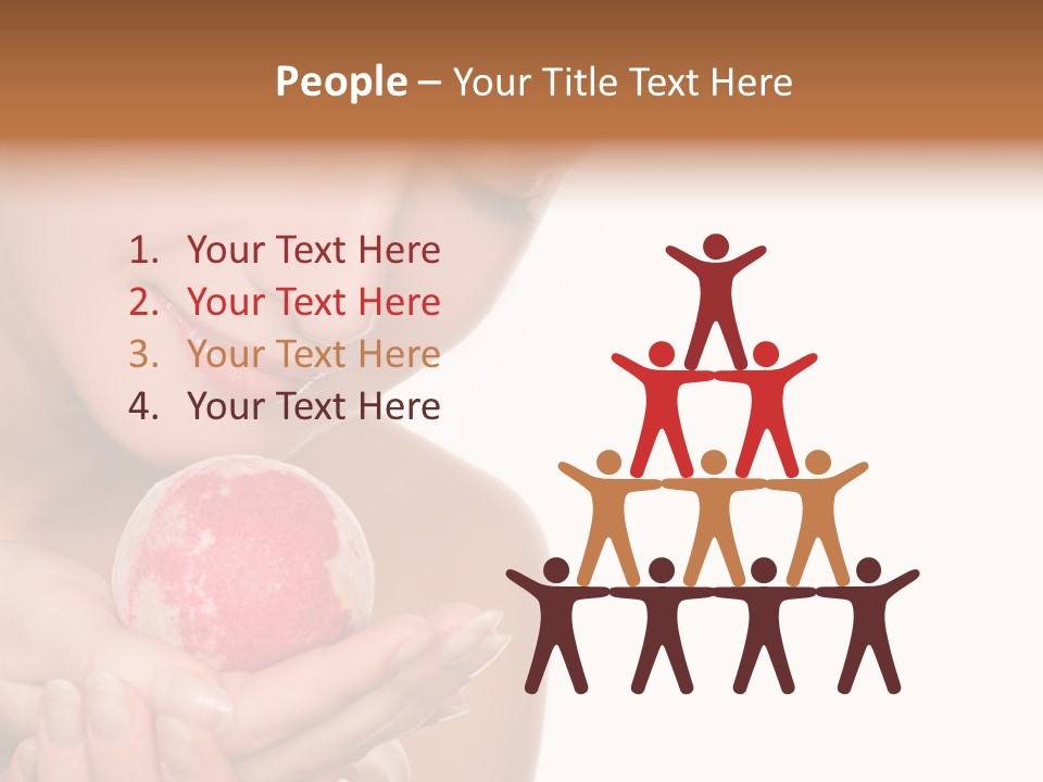 A Beautiful Woman Holding A Pink Object In Her Hands PowerPoint Template