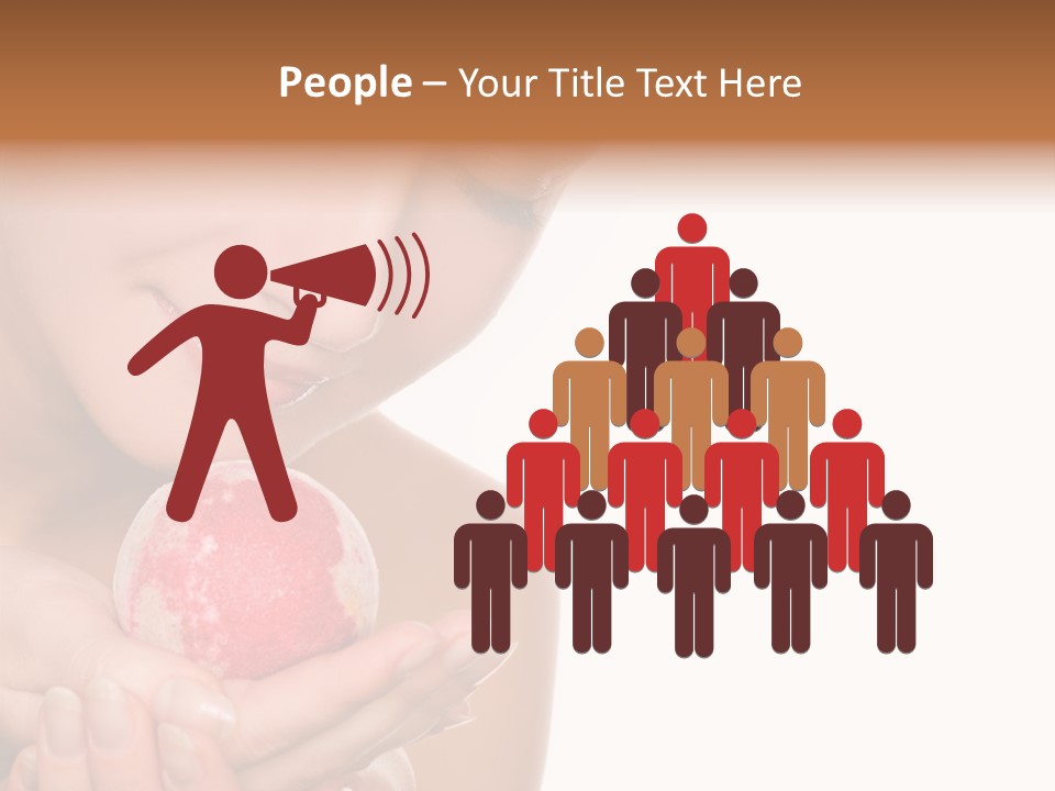 A Beautiful Woman Holding A Pink Object In Her Hands PowerPoint Template