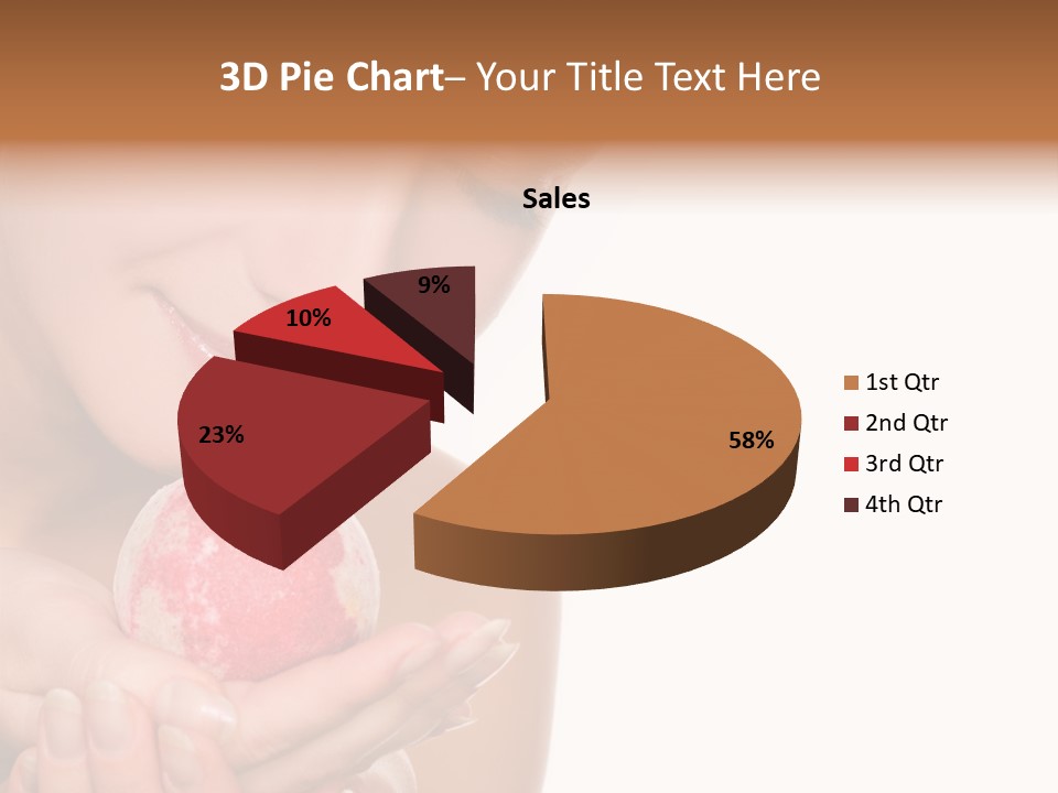 A Beautiful Woman Holding A Pink Object In Her Hands PowerPoint Template