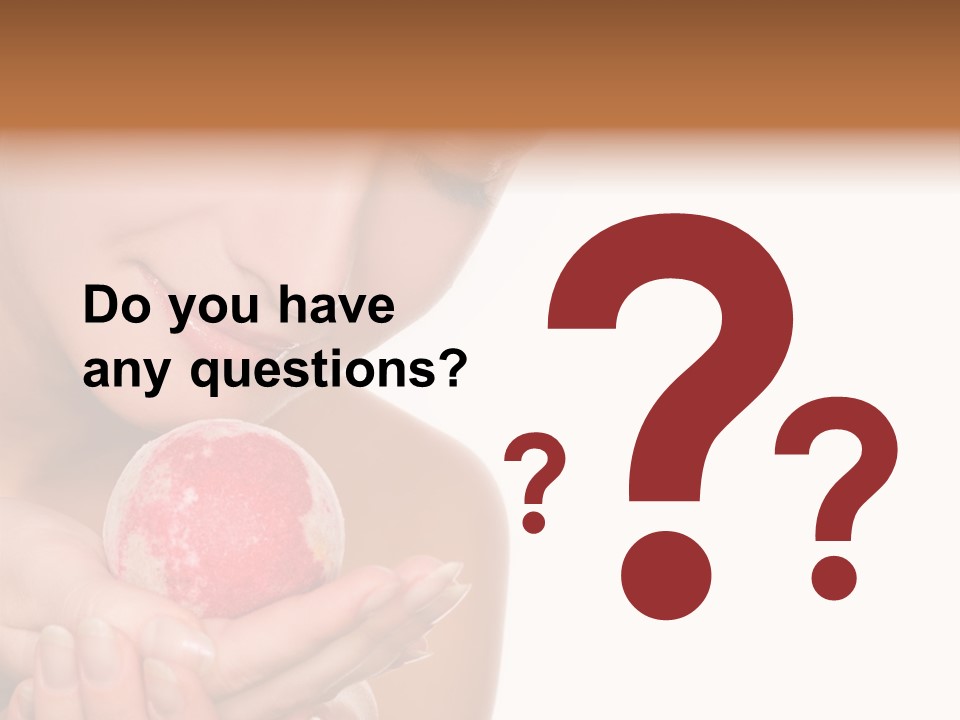 A Beautiful Woman Holding A Pink Object In Her Hands PowerPoint Template