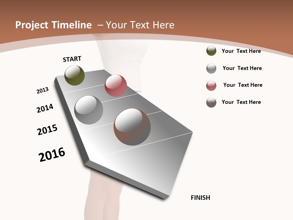 A Woman Standing On A Scale With Her Arms In The Air PowerPoint Template