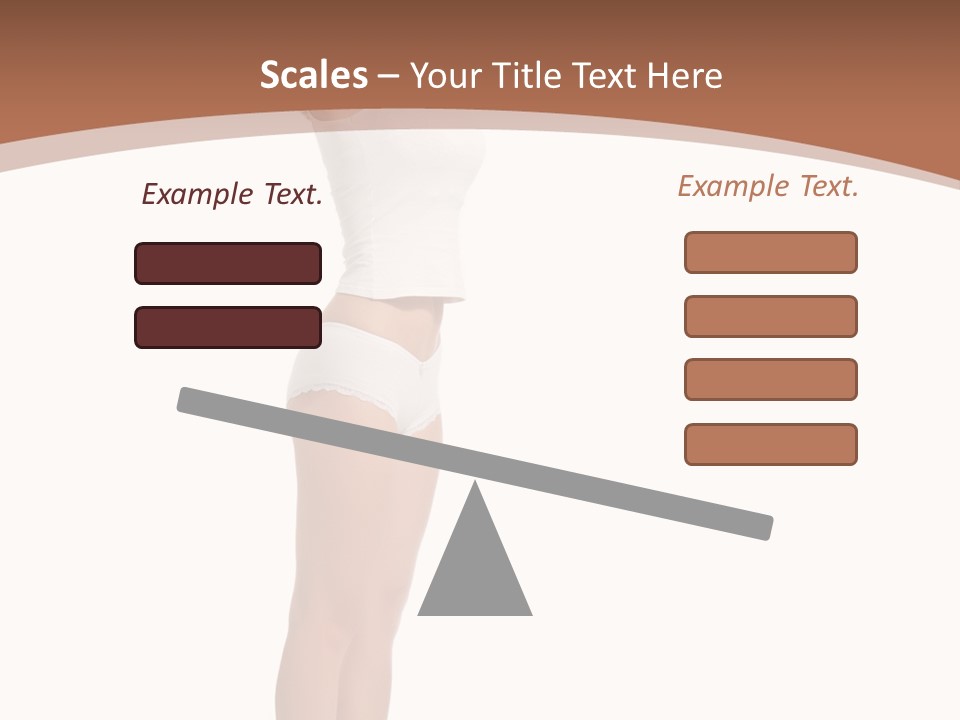 A Woman Standing On A Scale With Her Arms In The Air PowerPoint Template