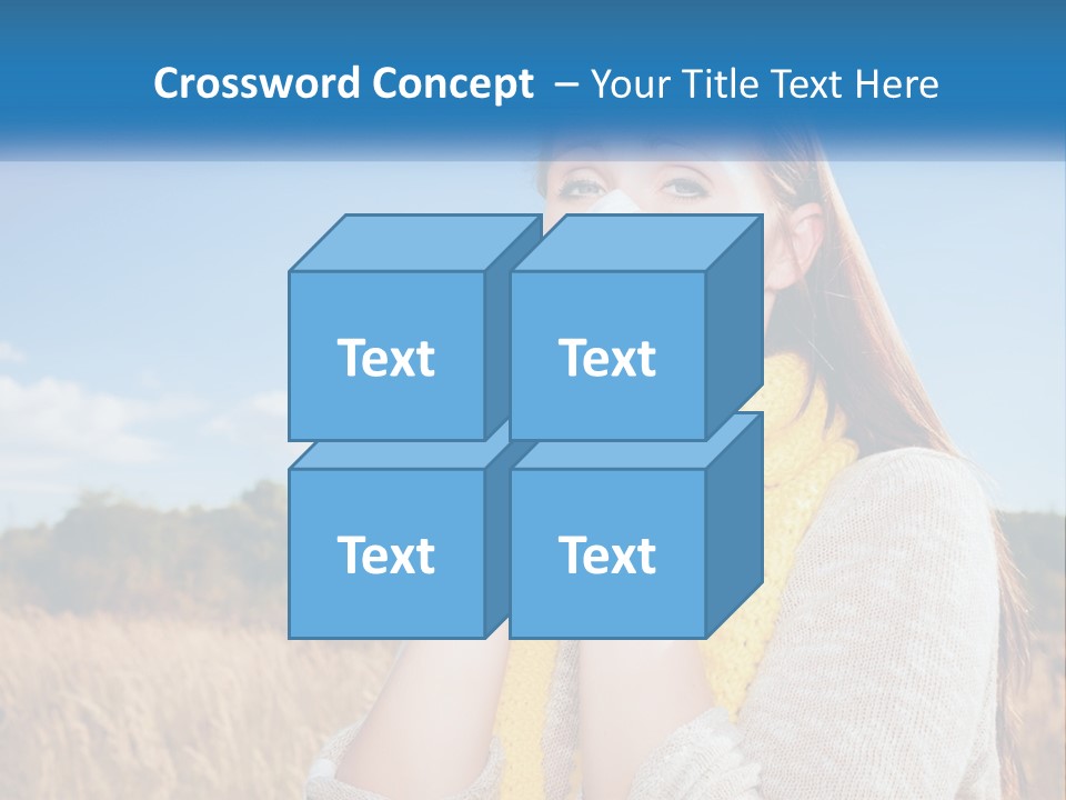 A Woman Blowing Her Nose In A Field PowerPoint Template