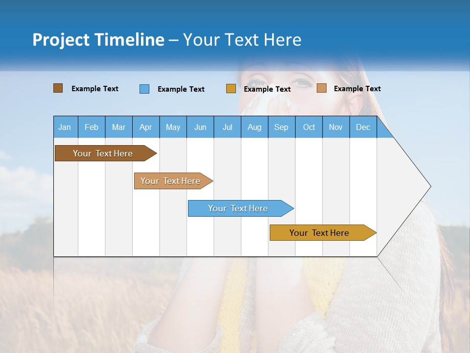 A Woman Blowing Her Nose In A Field PowerPoint Template